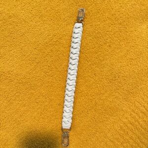 New leather white braided top handle replacement